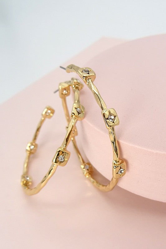 Gilded Glamour Hoops - Gold