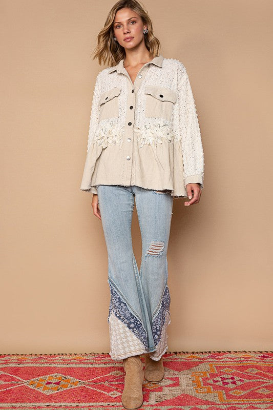 Blossom Breeze Beaded Button-Up